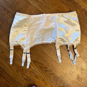What Katie Did Peach Satin Suspender Belt